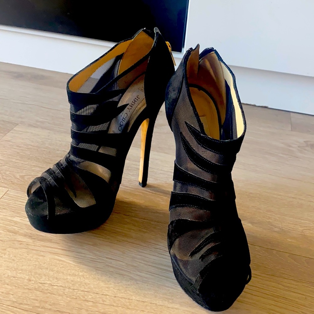 Gorgeous Jimmy Choo black OPEN toe shoes